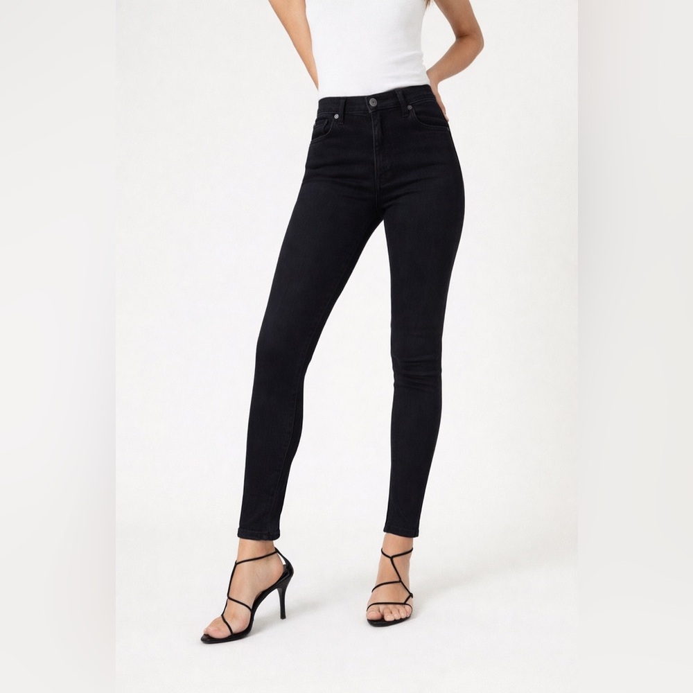 Reformation High Rise Skinny Black Jeans Stretch Minimal Classic 27